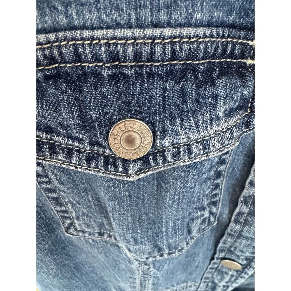Levis Y2K Denim Dress XS EUC Button Front - Picture 5 of 8